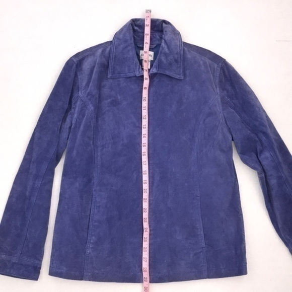 Chico’s Blue Suede Leather Coat - Picture 4 of 7
